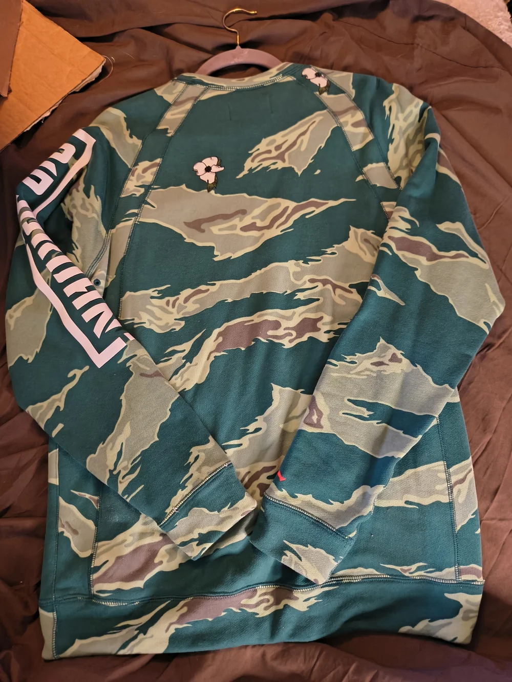 Jordan Teal Green Camo Crewneck Sweatshirt